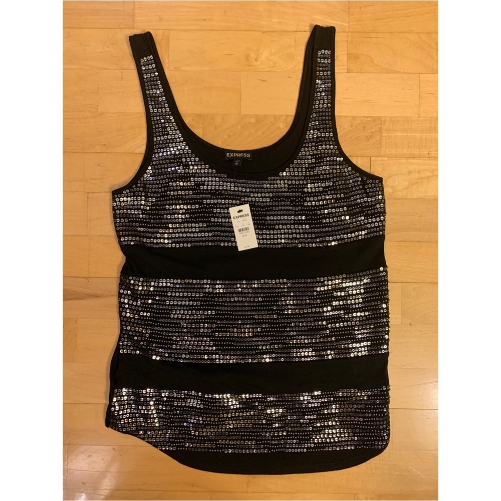 NWT Express Black Sequined Tank✨